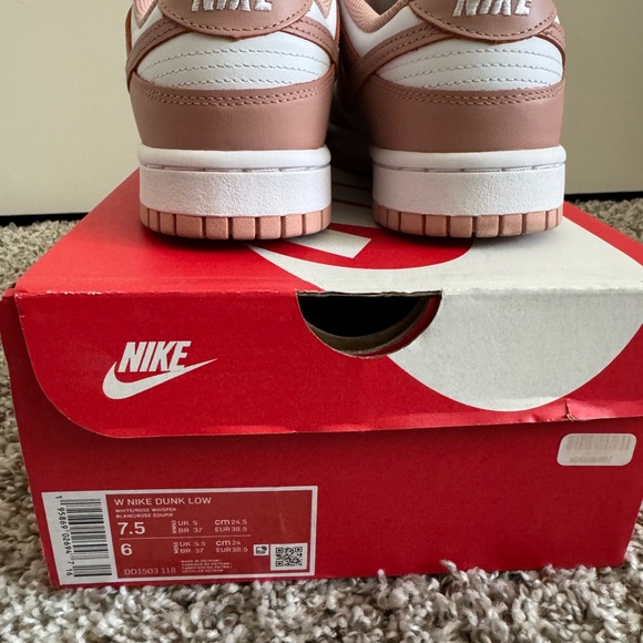 Womens Nike Dunk “Rose Whisper” Low-Top Sneakers - Picture 3 of 6